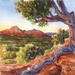 Painting Juniper tree Sedona by Elisabeth Bazin | Painting