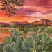 Painting Soleil couchant sur la vallée by Elisabeth Bazin | Painting
