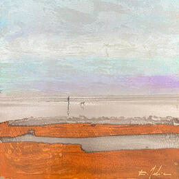 Painting Promenade 2 by Mahieu Bertrand | Painting Figurative Metal Landscapes, Pop icons