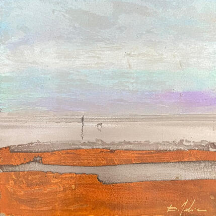 Painting Promenade 2 by Mahieu Bertrand | Painting Figurative Metal Landscapes, Pop icons
