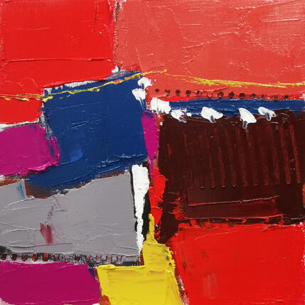Painting deux points de vue by L'huillier Françis | Painting Abstract Oil Landscapes, Pop icons