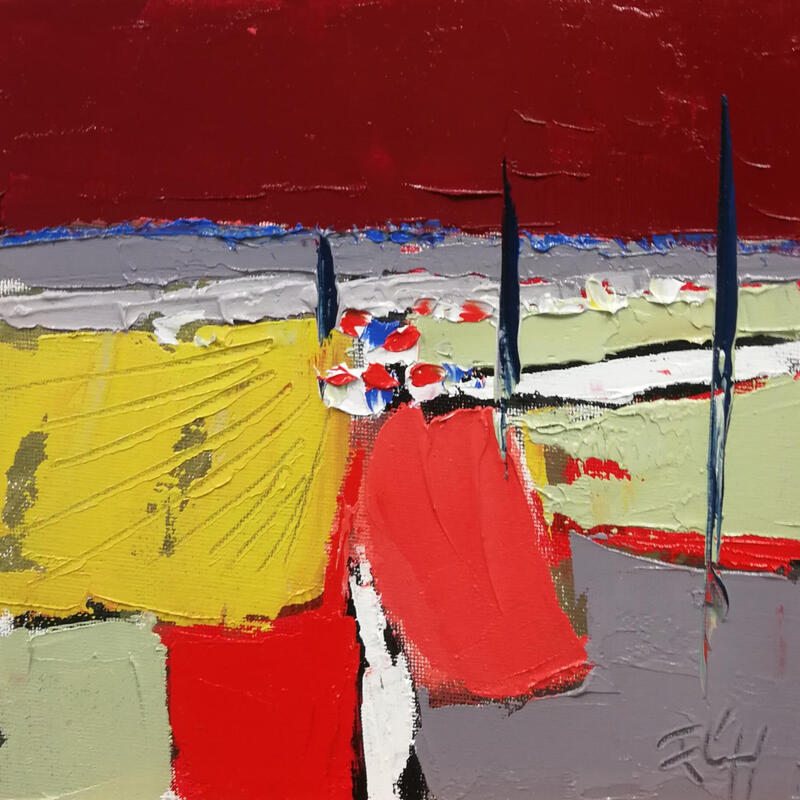 Painting itinérante by L'huillier Françis | Painting Abstract Landscapes Oil