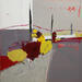 Painting l'été en pente douce by L'huillier Françis | Painting Abstract Landscapes Oil