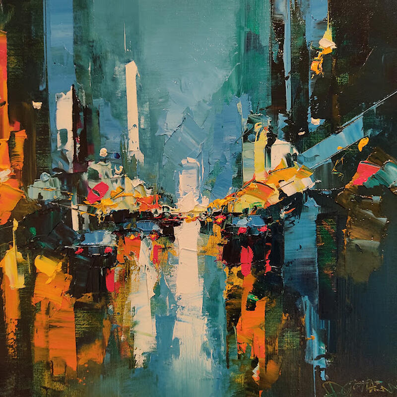 Painting On the road by Castan Daniel | Painting Figurative Oil