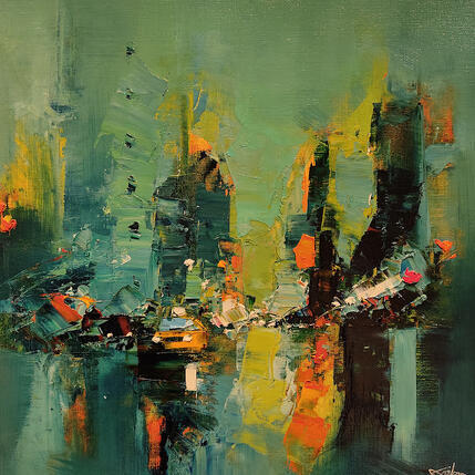 Painting Abstract buildings by Castan Daniel | Painting Figurative Oil