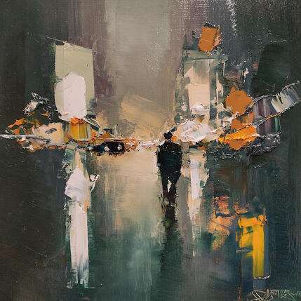 Painting Walking Shadow by Castan Daniel | Painting Figurative Oil