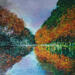 Peinture Le canal en automne par Levesque Emmanuelle | Tableau Huile