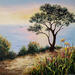 Painting Balade sur mon sentier by Blandin Magali | Painting Figurative Landscapes Oil