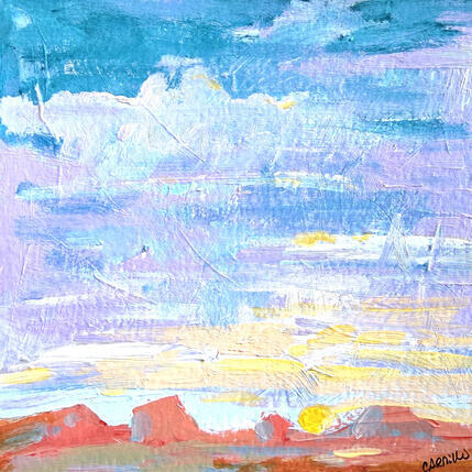 Painting F1 Western Sky by Carrillo Cindy | Painting Impressionism Oil Landscapes