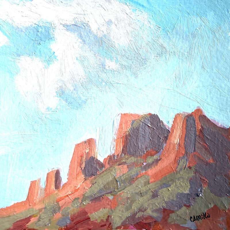 Painting F1 Daybreak by Carrillo Cindy | Painting Impressionism Landscapes Acrylic