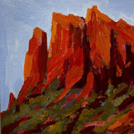 Painting A Moment of calm by Carrillo Cindy  | Painting Figurative Oil Landscapes, Pop icons