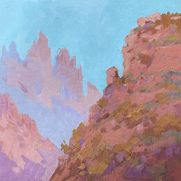 Painting Mountain Shadows by Carrillo Cindy  | Painting Impressionism Acrylic, Watercolor Landscapes