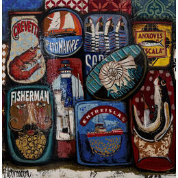 Peinture 80x80 marinos par Villanueva Puigdelliura Natalia | Tableau Figuratif