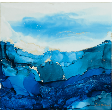 Painting 3195 Poésie givrée by Depaire Silvia | Painting Abstract Acrylic, Ink Landscapes, Marine, Minimalist