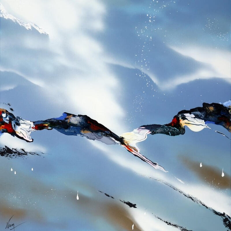 Painting 1007A by Naen | Painting Abstract Acrylic Ink