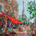 Peinture Mon quartier par Solveiga | Tableau Acrylique