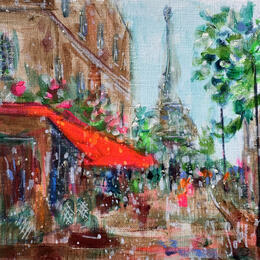 Painting Mon quartier by Solveiga | Painting  Acrylic