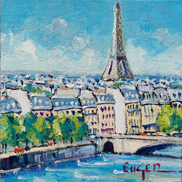 Peinture PARIS par Euger | Tableau Figuratif Carton, Huile Architecture, Paysages, Urbain