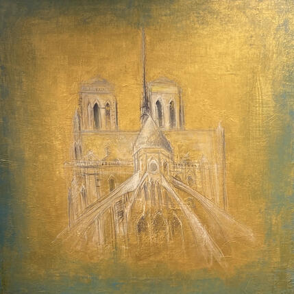 Painting Notre Dame by Rocco Sophie | Painting Raw art Acrylic, Gluing, Sand