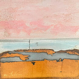 Painting Promenade un soir  by Mahieu Bertrand | Painting Figurative Metal Landscapes