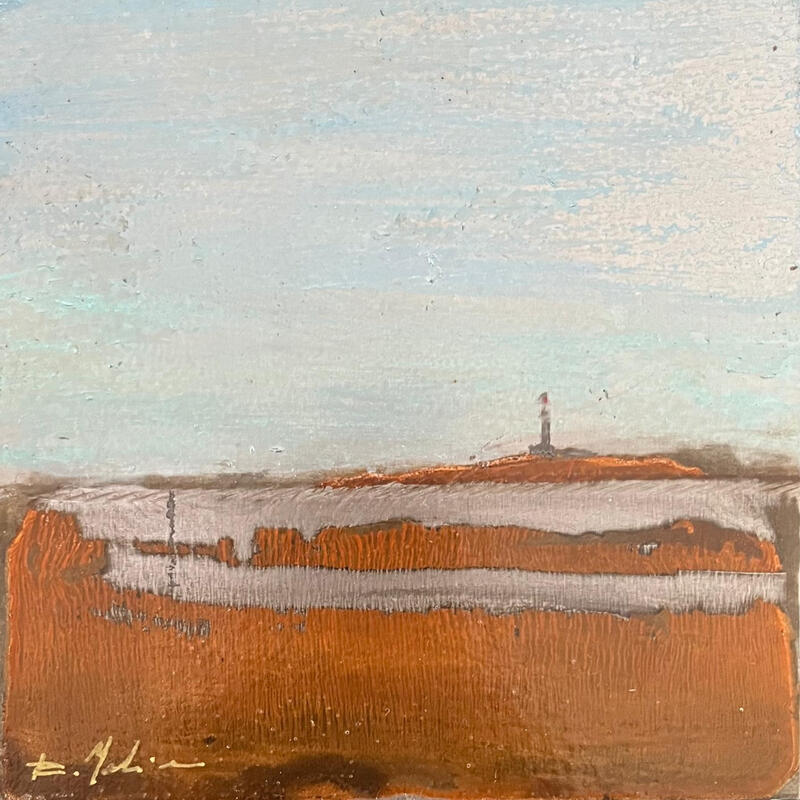 Painting Le phare  by Mahieu Bertrand | Painting Figurative Landscapes Metal