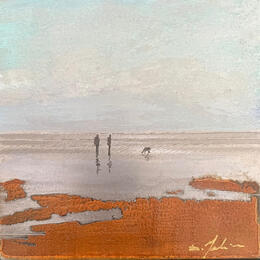 Gemälde Promenade  von Mahieu Bertrand | Gemälde Figurativ Metall Landschaften
