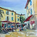 Painting Nice terrasse ensoleillée by Hoffmann Elisabeth | Painting Figurative Urban Watercolor