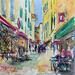 Painting Nice terrasse coloré by Hoffmann Elisabeth | Painting Figurative Urban Watercolor