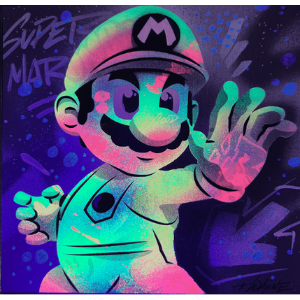 Painting Mario by Lemoine Mael | Painting