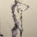 Painting Solene by Sahuc François | Painting Figurative Nude Minimalist Acrylic Ink