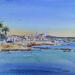 Painting Antibes ville fortifiée by Hoffmann Elisabeth | Painting Figurative Urban Watercolor