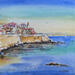 Painting Antibes colorée by Hoffmann Elisabeth | Painting Figurative Urban Watercolor