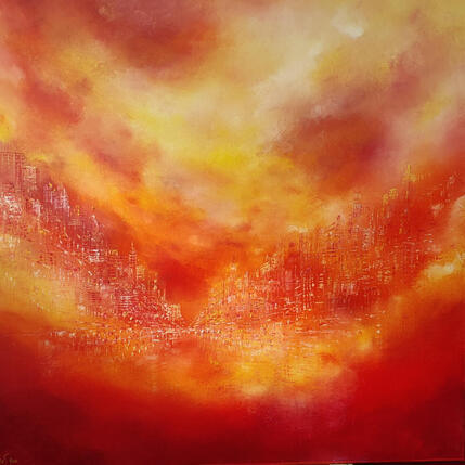 Painting Rouge lumière by Levesque Emmanuelle | Painting  Oil