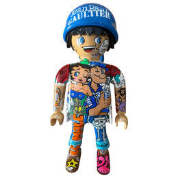 Skulptur PLAYMOBIL XXL Jean-Paul GAULTIER 62cm von Frany La Chipie | Skulptur Pop-Art Graffiti, Posca Pop-Ikonen