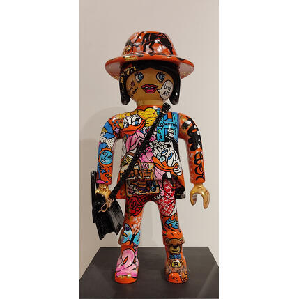 Sculpture PLAYMOBIL XXL MIS HERMES et son sac 62cm by Frany La Chipie | Sculpture Pop-art Graffiti, Posca Pop icons