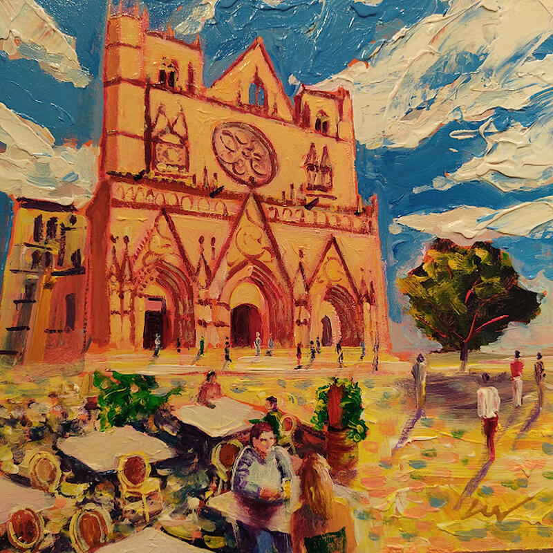 Painting Place Saint Jean by Sheremet Ion | Painting