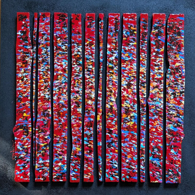 Painting Bc12 prairie rouge by Langeron Luc | Painting Subject matter Wood Acrylic Resin