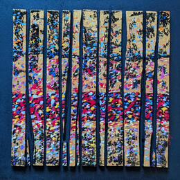 Painting Bc 14 touche or bande multi by Langeron Luc | Painting