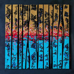 Painting Bc14 prairie or vert multi rouge by Langeron Luc | Painting