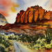 Painting Sedona 156 by Seruch Capouillez Isabelle | Painting Figurative Urban Watercolor