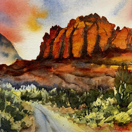 Painting Sedona 156 by Seruch Capouillez Isabelle | Painting Figurative Watercolor Pop icons, Urban