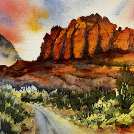 Painting Sedona 156 by Seruch Capouillez Isabelle | Painting Figurative Watercolor Pop icons, Urban
