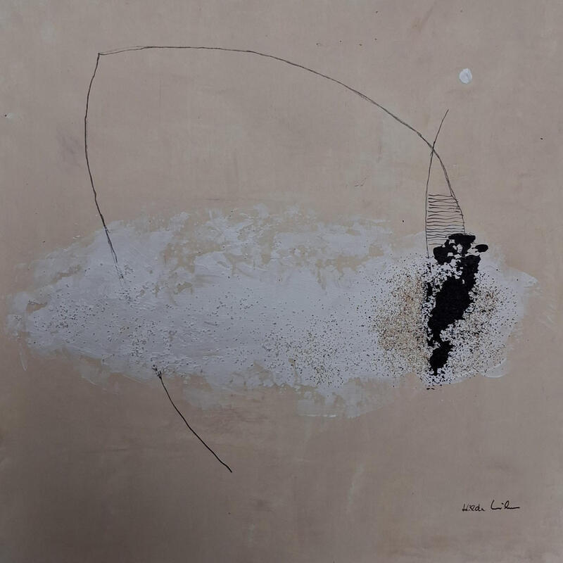 Gemälde abstract beige B 169 von Wilms Hilde | Gemälde Abstrakt Acryl Sand