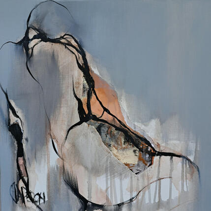 Painting Seconde peau I  by Chaperon Martine | Painting Figurative Acrylic Nude