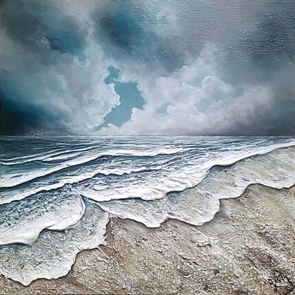 Peinture Tous les possibles par Geiry | Tableau Matiérisme Bois, Pigments, Poudre de marbre Marine, Paysages