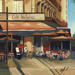 Painting Café Maillotine by Piffard Cédric | Painting Figurative Urban Life style Architecture Oil