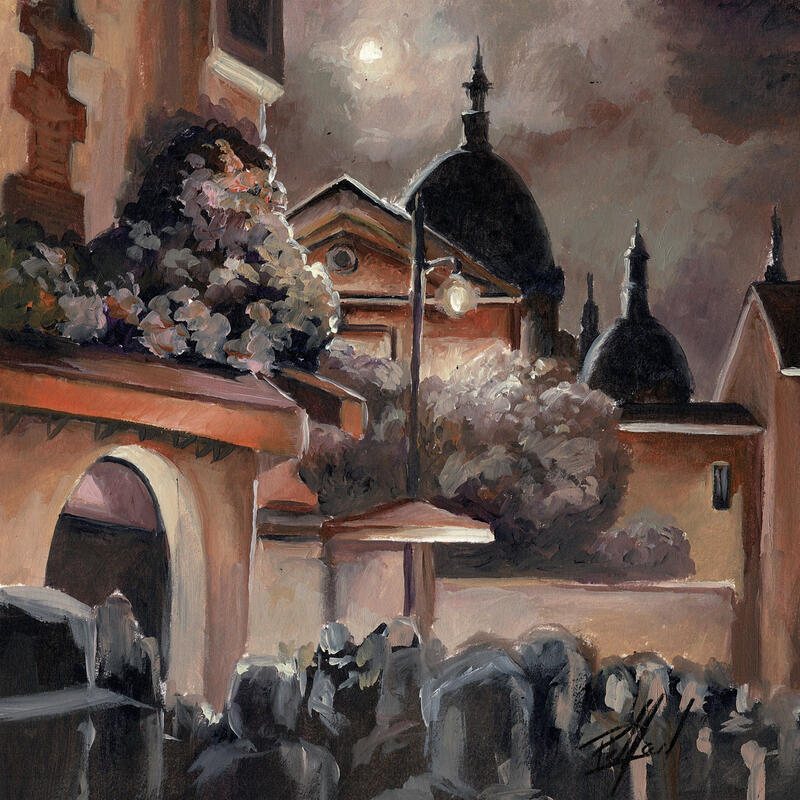 Painting Montmartre, en ce temps là by Piffard Cédric | Painting Figurative Urban Life style Architecture Oil
