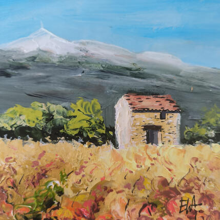 Peinture Le cabanon provençal. par Rey Ewa | Tableau Figuratif Acrylique Paysages