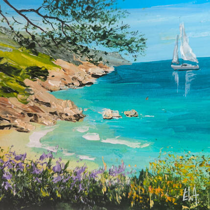 Peinture Ode à la mer. par Rey Ewa | Tableau Figuratif Acrylique Paysages