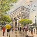 Painting Promenade à l'Arc de Triomphe by Lallemand Yves | Painting Figurative Urban Acrylic